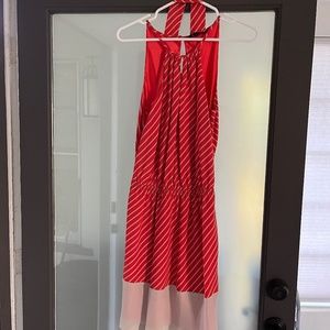 Coral High Neck Strap Dress